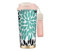 Dahlia Flower - Botella de agua con tapa con pajilla, acero inoxidable, boca ancha, aislada, a prueba de fugas, para mujer, color rosa