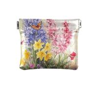 Dahlia Snapdragon - Monedero pequeño de piel sintética, accesorios de viaje únicos para mujeres, niños y niñas, Jacintos, rosas, mariposas, abejas, 1 size, Moderno