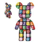 DAHONPA Micro bloques de construcción de oso con patrón de letras de animales para adultos (6800 piezas), juego de ladrillos de oso, decoración creativa para el hogar y la oficina, modelo de