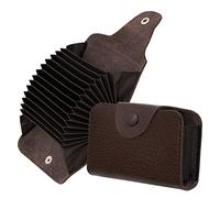 DAHSHA Imported Leather Credit Card Holder Wallet with 13 Card Slots & 2 Money Pockets for Men & Women – Coffee Brown