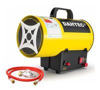 DAHTEC Calefactor de Gas Auxiliar 10 kW - Cañón de Calor - Radiador Soplante de Gas - Calefacción Radiante Con Ventilador - Soplador de Aire Caliente para Obras, Amarillo