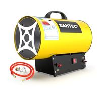 DAHTEC Calefactor de Gas Auxiliar 30 kW - Cañón de Calor - Radiador Soplante de Gas - Calefacción Radiante Con Ventilador - Soplador de Aire Caliente para Obras, Amarillo