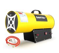 DAHTEC Calefactor de Gas Auxiliar 50 kW - Cañón de Calor - Radiador Soplante de Gas - Calefacción Radiante Con Ventilador - Soplador de Aire Caliente para Obras, Amarillo