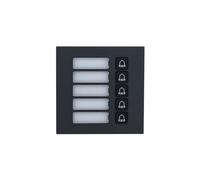 DHI-VTO4202FB-MB5: DAHUA MODULO NEGRO CON 5 BOTONES MECANICOS PARA VIDEOPORTERO MODULAR VTO4202FB, ALEACION DE ALUMINIO, 5VDC, IP65, IK07, 100X50X30.5MM