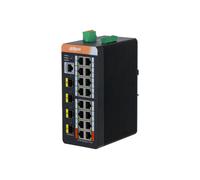 DAHUA IS4420-16GT-240 Switch PoE 2.0 Industrie-Switch mit 16 Gigabit-Ports + 4 SFP-Gigabit-Uplink, 240 W, verwaltbar, Layer 2