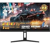 Dahua Monitor de juegos QHD de 27 pulgadas (LM27-E331AY) - 200Hz, MPRT de 1 ms, panel IPS, 1440p, HDMI 2.1 y DP 1.4, soporte de altura ajustable, 95% DCI-P3, HDR10, tecnología de cuidado de los ojos