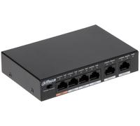 Dahua - PFS3006-4ET-60-V2 - DAHUA - Watchdog PoE de 4 Puertos - 2 Puertos Uplink - Versión V2 - Transmisión PoE hasta 250m - PFS3006-4ET-60-V2