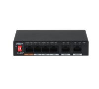 Dahua - PFS3006-4ET-60-V2 - DAHUA - Watchdog PoE de 4 Puertos - 2 Puertos Uplink - Versión V2 - Transmisión PoE hasta 250m - PFS3006-4ET-60-V2