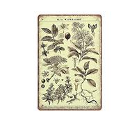 DAIERCY Brockhaus and Efron - Letrero de metal con diseño de diccionario enciclopédico, ilustración botánica, divertido, vintage, para pared, bar, cocina, jardín, baño, decoración del hogar, 140 x 200