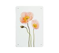 DAIERCY Fotografía de flores de amapolas rosas, arte de pared de flores, decoración rosa coral, arte botánico, decoración minimalista, estilo retro, decoración de granja, hogar, bar, garaje, letrero