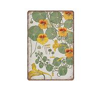 DAIERCY Letrero de lata con diseño de capuchina, diseño botánico francés, divertido, vintage, de metal, para pared, bar, cocina, jardín, baño, decoración del hogar, 140 x 200 mm