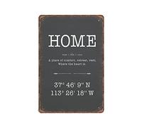 DAIERCY Letrero de metal con texto en inglés "GPS Coordinates Latitude Longitude", divertido cartel de metal vintage para pared, pub, bar, cocina, jardín, baño, decoración del hogar, 140 x 200 mm