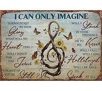 DAIERCY Letrero de metal con texto en inglés "I Can Only Imagine Treble Clef Christian Wall Art New Vintage Metal Tin Sign Sign Aniversario Cumpleaños Navidad inauguración de la casa, 5.5 x 8 pulgadas