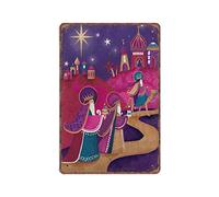 DAIERCY Letrero de metal vintage con texto en inglés «Christmas Wise Men Three Kings Wise Men Still Seek Him Jesus» para cocina, baño, decoración del hogar, regalos, 140 x 200 mm