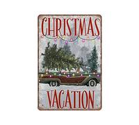 DAIERCY Letrero de metal vintage con texto en inglés "National Lampoon's Christmas Vacation", arte de pared retro divertido para cocina, baño, decoración del hogar, regalos de 8 x 12 pulgadas