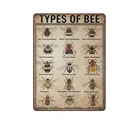 DAIERCY Letrero retro de metal grueso tipo abeja, conocimiento de abeja, pósteres novedosos, decoración del hogar, arte de pared, letreros divertidos para el hogar, cocina, garaje, cueva de hombre