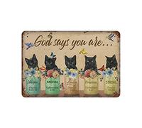 DAIERCY Placa de metal vintage con texto en inglés "God says you are Unique Special Lovely Precious Tin Sign", diseño de cueva de hombre, pub, club, cafetería, decoración del hogar, regalo de