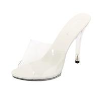 DAIFINEY Moda Mujeres Sexy Tacones Altos Sandalias Transparentes Zapatos Casuales Zapatos Sólidos Damas, Blanco, 42 EU Estrecho