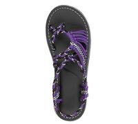 DAIFINEY Sandalias de mujer con cuerda y cuerda para mujer, zapatos de playa romanos, zapatos de pantuflas de mujer, elegantes, tacón pequeño, morado, 41 EU