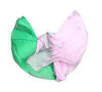DAIHAN Mujer Maxifalda de Doble Capa Reversible de Danza del Vientre Falda Larga A-Line Disfraz para Entrenamiento y práctica Fluida para vals, Flamenco y Festivales verdePink L