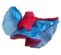 DAIHAN Mujer Maxifalda de Doble Capa Reversible de Danza del Vientre Falda Larga A-Line Disfraz para Entrenamiento y práctica Fluida para vals, Flamenco y Festivales JiuRojoazul S