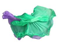 DAIHAN Mujer Maxifalda de Doble Capa Reversible de Danza del Vientre Falda Larga A-Line Disfraz para Entrenamiento y práctica Fluida para vals, Flamenco y Festivales Ziverde M