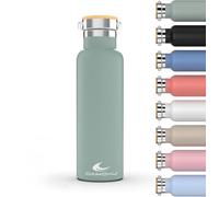 Daikoku Botella Agua Acero Inoxidable - 1L - Botella Térmica - Bebidas Frías 24 Horas y Calientes 12 Horas - Botella Agua Antigoteo - Doble Pared Libre de BPA - Cantimplora Termica - Verde Pastel