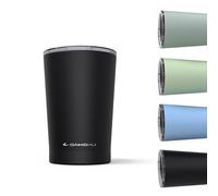Daikoku Vaso térmico café 330ml acero inoxidable | Taza de viaje con tapa hermética libre de BPA | Termo portátil doble pared aislante, mantiene bebidas frías 12h y calientes 5h | Color Negro