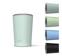 Daikoku Vaso térmico café 330ml acero inoxidable | Taza de viaje con tapa hermética libre de BPA | Termo portátil doble pared aislante, mantiene bebidas frías 12h y calientes 5h | Color Verde Pastel