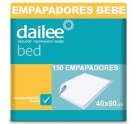 Dailee Bed 40x60 - 150x Empapadores Bebe - Cambiador Desechable para Bebé - 6 Paquetes de 25 Sabanindas - Protector Cambiadores 60x40