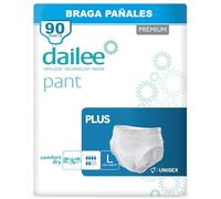 Dailee Pants Plus L - 90x Pañales Adultos Maxima Absorcion - Braga Pañal Adulto para Ancianos, Hombres y Mujeres - 90 Bragas Incontinencia Mujer y Hombre