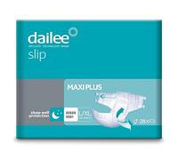 Dailee Slip L/XL - 28x Pañales Adultos Maxi Plus Absorción - 28 piezas, Absorbencia 7,5 gotas - Braga Pañal para Anciano, Hombre y Mujer