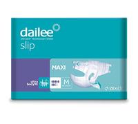 Dailee Slip M - 112x Pañales Adultos Maxima Absorción - 4 paquetes de 28, Absorbencia 7,5 gotas - Braga Pañal para Anciano, Hombre y Mujer