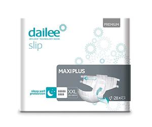 Dailee Slip XXL - 112x Pañales Adultos Maxi Plus Absorción - 4 paquetes de 28, Absorbencia 9 gotas - Braga Pañal para Anciano, Hombre y Mujer