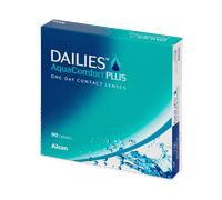 Dailies AquaComfort Plus Lentes de contacto de reemplazo diario, Pack de 90, R 8.7 mm, D 14.0 mm, -12.50 Diopt