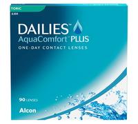 Dailies AquaComfort Plus Lentes de contacto tóricas de reemplazo diario, Pack de 90, R 8.8 mm, D 14.4 mm, cilindro -0.75, eje70, -3.25 Diopt
