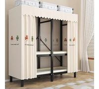 Dailify Plegable Armario de Tela Armario Portátil de Metal con Puerta Magnética, Armario Plegable con 4 Cubos y 2 Barras para Colgar, Sistema Organizador de Ropa Que Ahorra Espacio(2.03m/6.7ft)