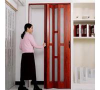 Dailify Puerta Acordeón Superficie con Vetas de Madera Puerta Corredera Plegable Interior, Mampara Magnética Puertas Plegables Aluminio, Puerta Plegable Tipo Acordeón(67x77in (170.2x195cm))