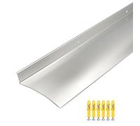 DAILISEN Protector contra goteo de lluvia de aluminio para puertas y ventanas exteriores, de 43,3”, con borde de goteo, desviador, anodizado, 1 pieza, color plateado