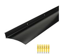 DAILISEN Tapa protectora de aluminio para puerta exterior y ventana, 43.3 pulgadas, borde de goteo intermitente, deflector, desviador, anodizado, 1 unidad, color negro