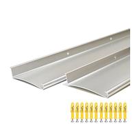 DAILISEN Tapa protectora de aluminio para puerta exterior y ventana, 43.3 pulgadas, deflector, desviador, anodizado, 2 unidades, color plateado