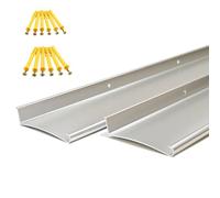 DAILISEN Tapa protectora de aluminio para puerta exterior y ventana, 43.3 pulgadas, deflector, desviador, anodizado, 2 unidades, color plateado