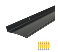 DAILISEN Tapa protectora de aluminio para puerta exterior y ventana, 43.3 pulgadas, deflector, desviador, anodizado, 1 unidad, color negro