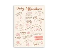 Daily Affirmations Doodle Poster Self Talk For Teen Room Mindfulness Bedroom Wall Decor(Unframed,16x24inch(40x60cm))