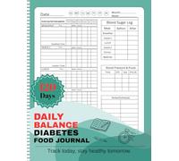 Daily Balance Diabetes Food Journal & Blood Sugar Log Book: Track Meals, Monitor Glucose Levels, Improve Health & Stay in Control Every Day