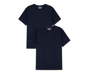 Daily BREAD & BOXERS Pack 2 Camisetas Cuello Caja ALGODÓN ORGÁNICO (Azul, XL)