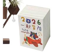 Daily Calendar 2026 - Dibujos animados Ilustración Planner | 365 Days Small Tear Off Desk Calendar for Home, Workplace, Dorm, Apartment, House, Bedroom, School, Nursery, Shop, Office, Study Room, Gift