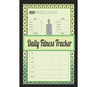 Daily Fitness Tracker light Green and Black geomectric design, Size 6x9, 100 pages, for Women or Men, Paperback book