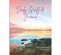 Daily Gratitude Journal | 5-Minute Daily Gratitude Journal Notebook for Self-Reflection, Notes and Meditations | Calming Beach Design | 100 pages | 8.5 x 11 in. | Wide Ruled