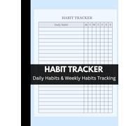 Daily Habit Tracker Journal - 110 Pages | Undated Wellness & Productivity Planner for Daily & Weekly Goals | Blue Aesthetic Minimal Layout for Women, Teens & Students